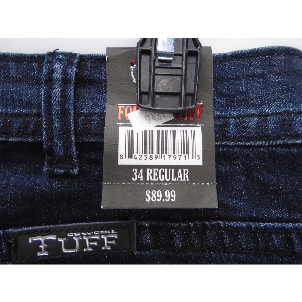 Cowgirl Tuff Forever Tuff Bootcut Denim Jeans Womens Size 34 (34x33) NWT Blue - Picture 14 of 15
